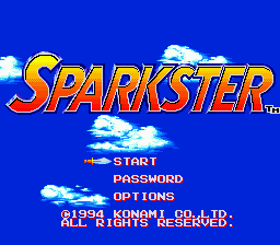 Sparkster (USA) Title Screen